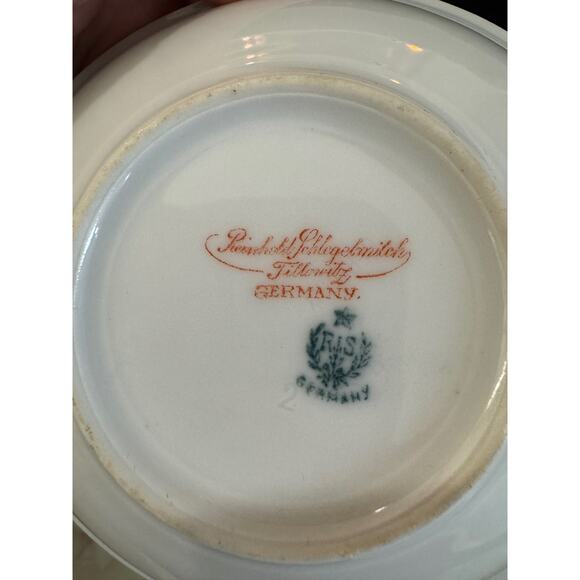 (5) RS Reinhold Schlegelmilch Germany hand painted floral bowls gold rim 5" - Picture 7 of 8